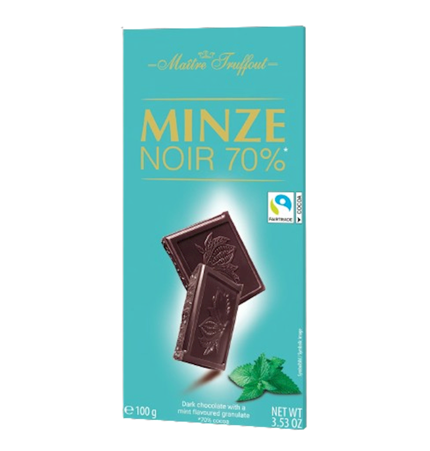 Şokolad Maitre Truffout Dark 70% Mint Flavour 100 q