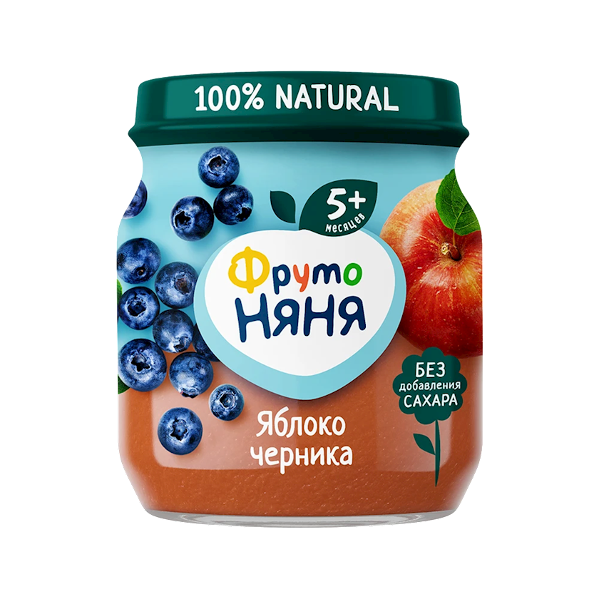 Meyvə-giləmeyvəli püre ФрутоНяня Яблоко и Черника, 100 q