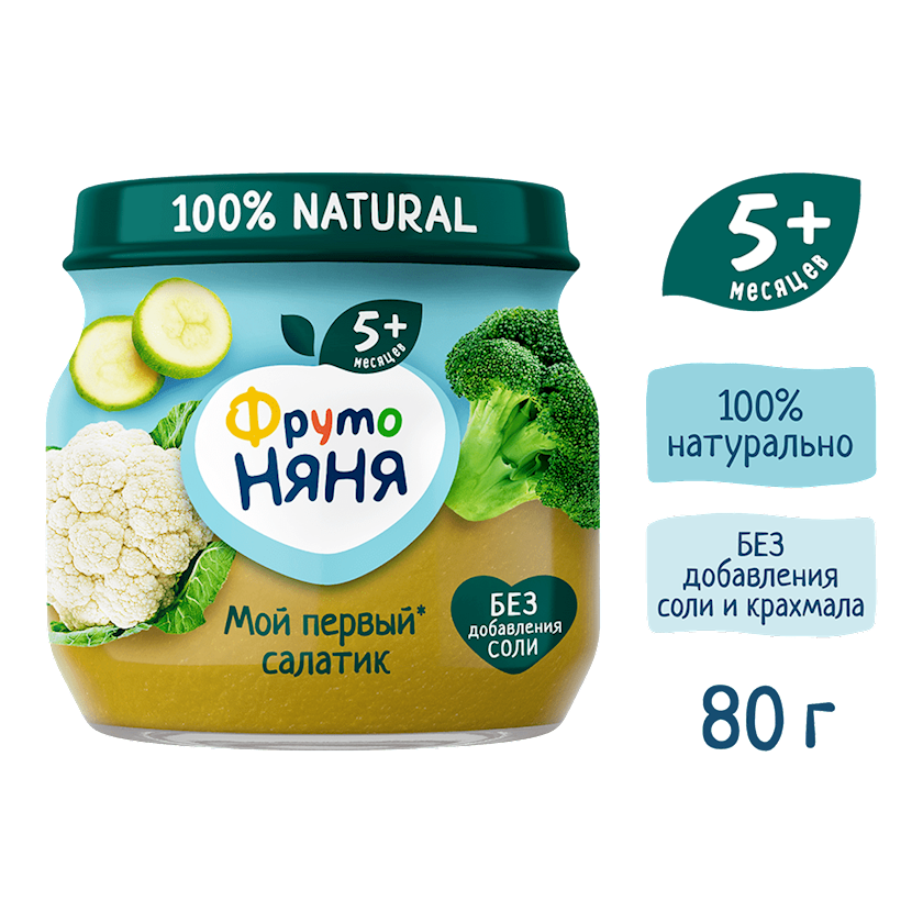 Tərəvəzli püre ФрутоНяня Мой первый салатик, 80 q