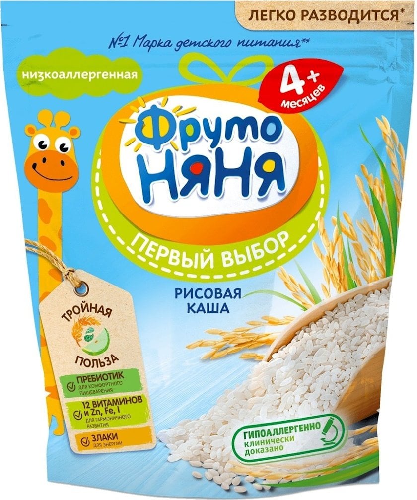Südsüz düyü sıyıq ФрутоНяня, 4+ ay, 200 q