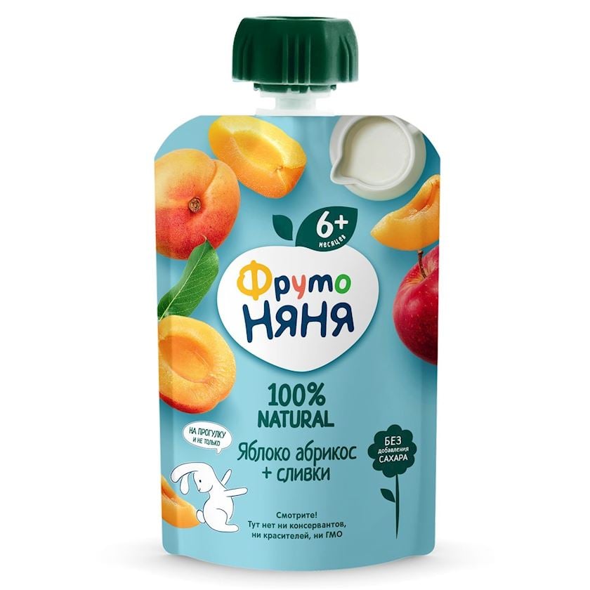 Püre ФрутоНяня Alma, ərik + qaymaq, 90 q, 6 aydan