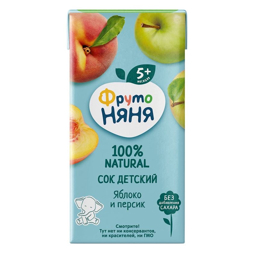 Şirə ФрутоНяня alma və şaftalı, 200 ml, 5 aydan