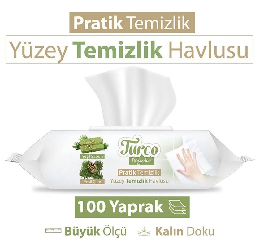 Влажные салфетки Turco 100 шт - купить в Баку. Цена, обзор, отзывы, продажа