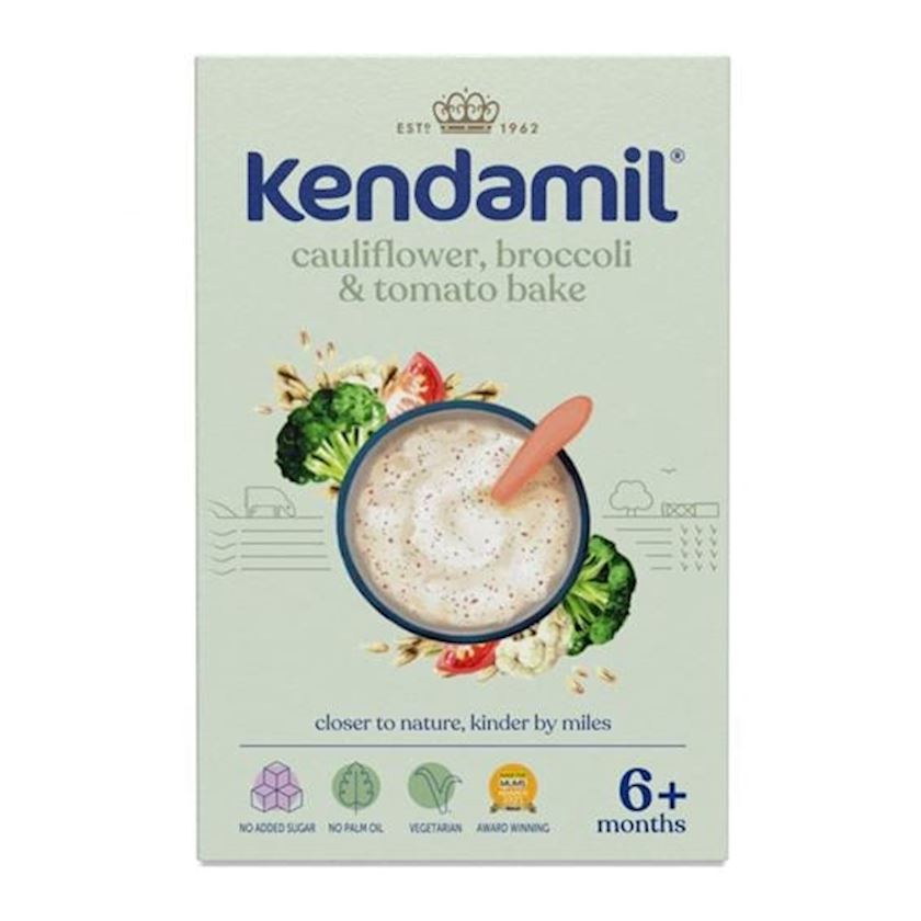 Südlü sıyıq Kendamil Cauliflower&Broccoli&Tomato bake, 6 aydan, 150 q