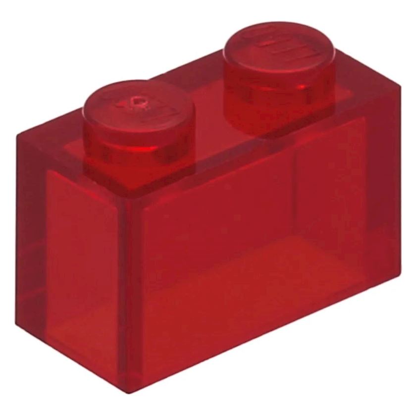 Konstruktor aksessuarları Lego 200 details 1x2 in transparent red color ...