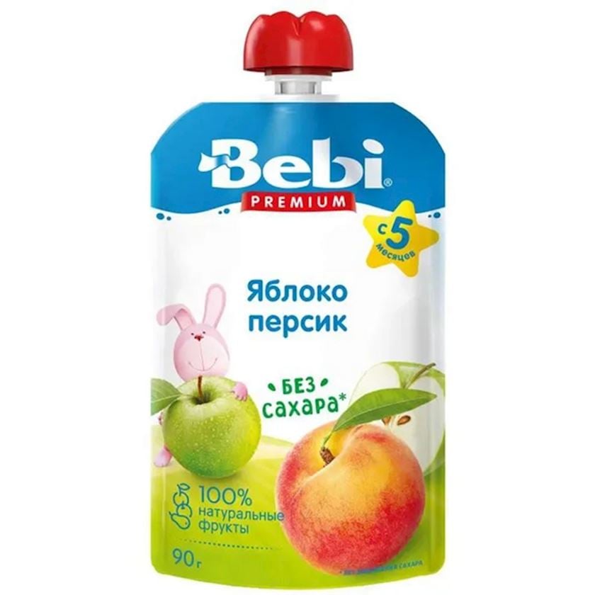 Püre Bebi Alma-şaftalı, 5 aydan, 90 q
