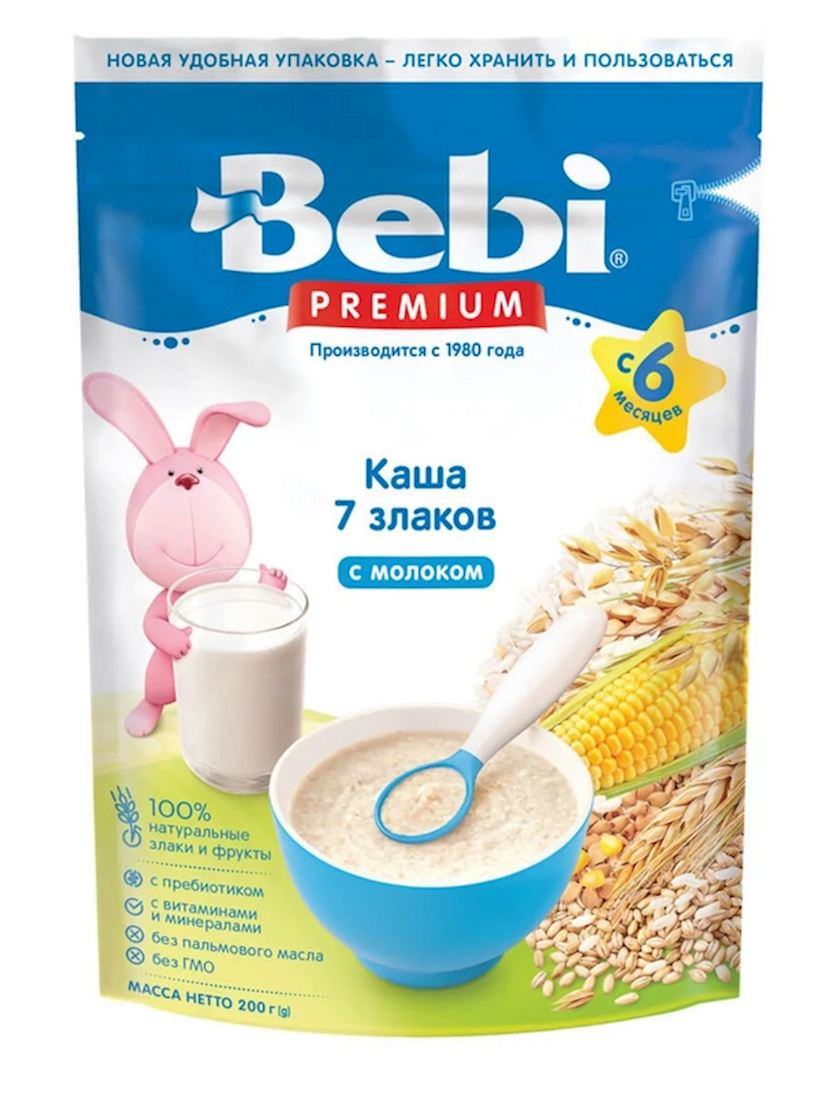 Multitaxıl sıyıq Bebi südlü 7 taxıl, 6 aydan, 200 q