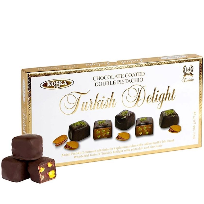 Raxat-lokum Koska Çikolata Kaplı Duble Fıstıklı 200 q