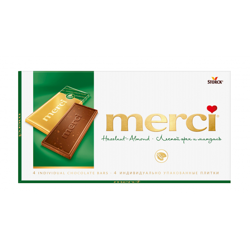Şokolad Merci Tablets Hazelnut Almond 100 q