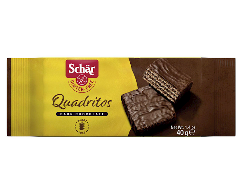 Vafli Dr. Schar Quadritos tünd şokoladda kakao ilə 40 q