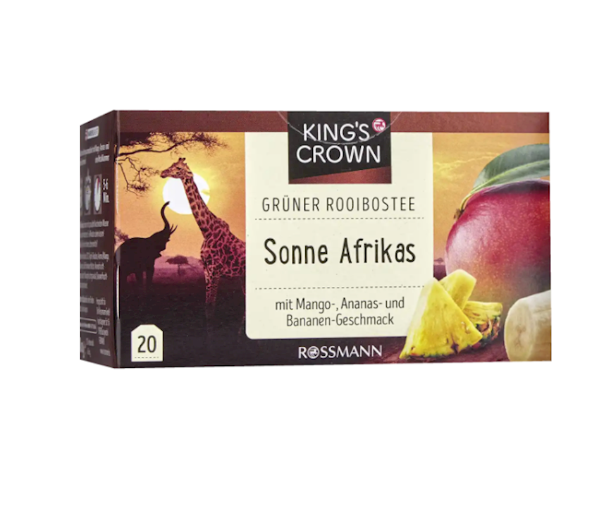 Çay Kings Crown Grüner Rooibostee Sonne Afrikas, bitkili, mango və ananas, 20 əd