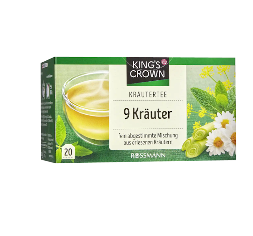 Çay Kings Crown Kräutertee 9 Kräuter, 9 otdan bitki mənşəli, 20 əd