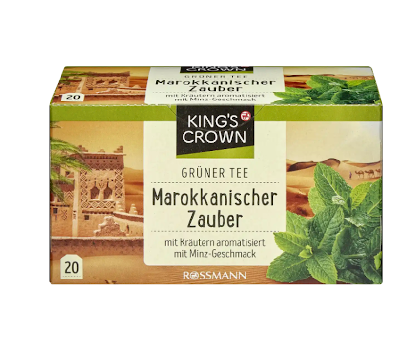 Yaşıl çay Kings Crown Grüner Tee Marokkanischer Zauber, mərakeş sehri, 20 əd