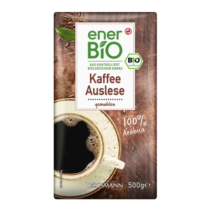 Qəhvə enerBiO Kaffee Auslese gemahlen, Yerkökü, 500 g
