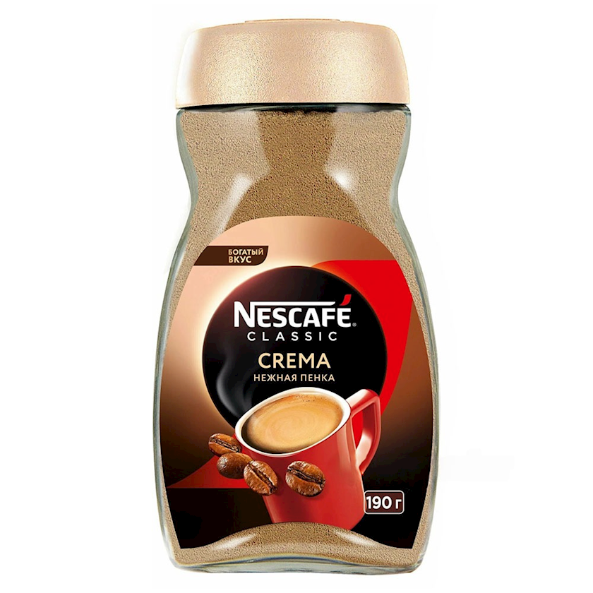 Həll olunan qəhvə Nescafe Classic Crema, 190 q