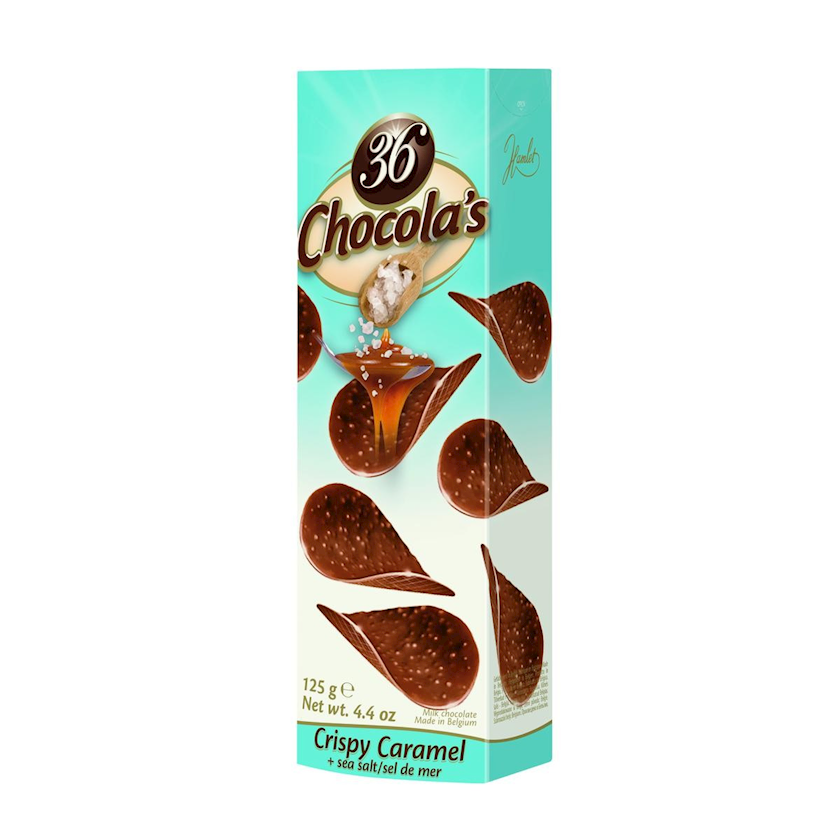 Şokolad çipsi Hamlet 36 Chocola's Crispy Caramel Seasalt, 125 q