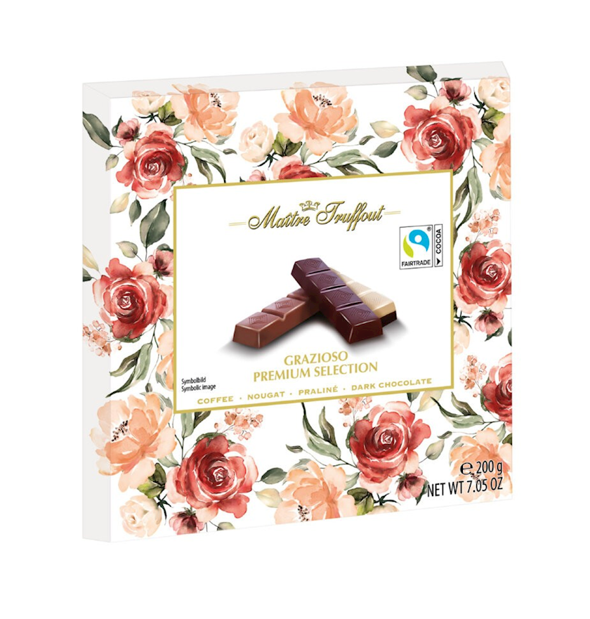 Şokolad konfetlər qutusu Maitre Truffout Grazioso Premium Selection, 200 q