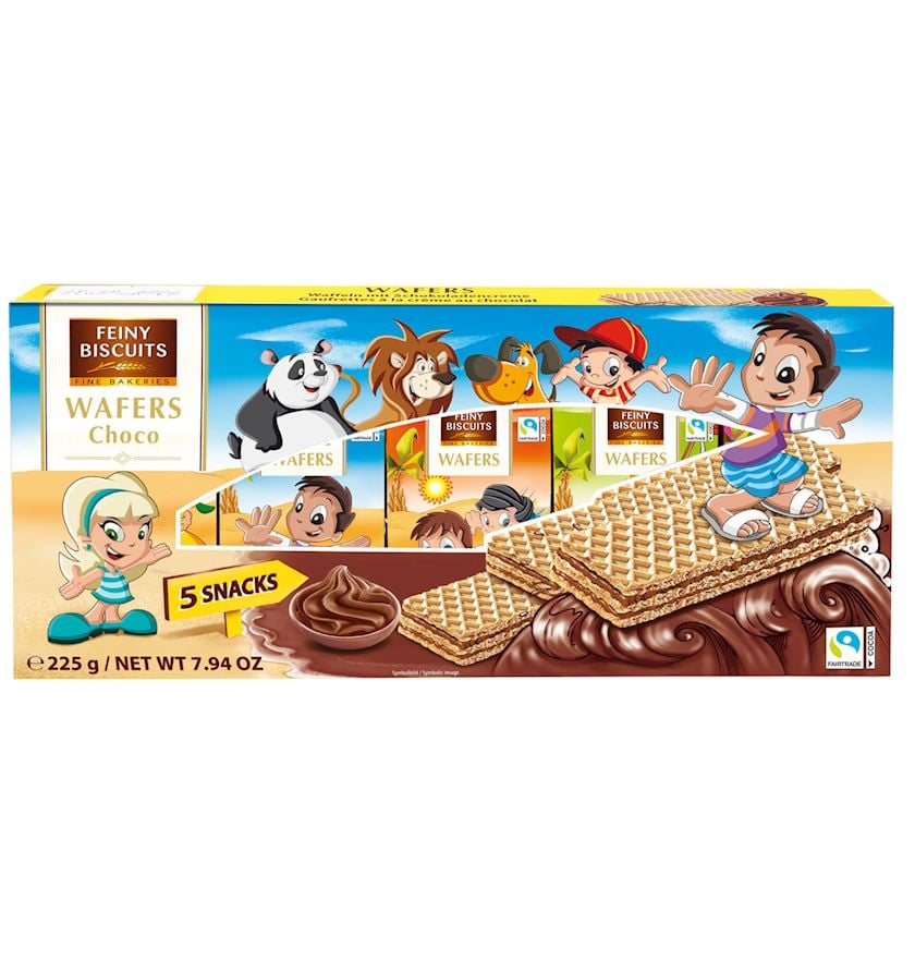 Vafli Feiny Biscuits şokoladlı krem ilə, 225 q