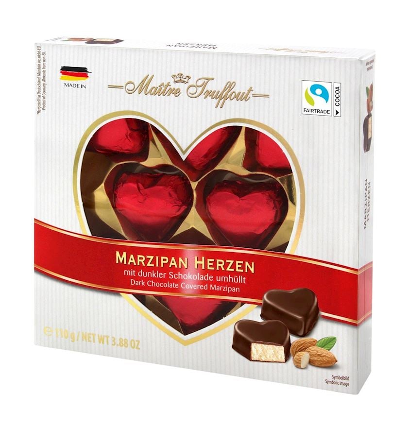 Şokolad konfetlər Maitre Truffout Marzipan, 110 q