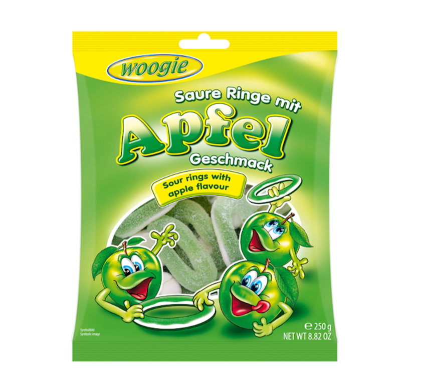 Jele konfetlər Woogie alma dadı ilə, 250 g