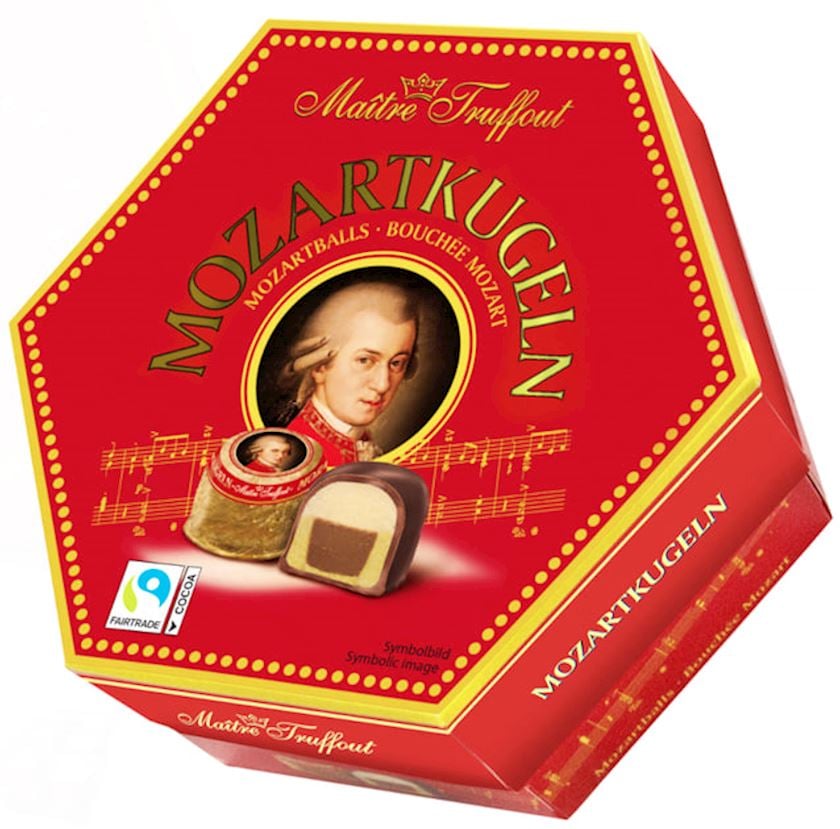 Qutuda konfet Maitre Truffout Mozart Kugeln marsipan ilə 300 q