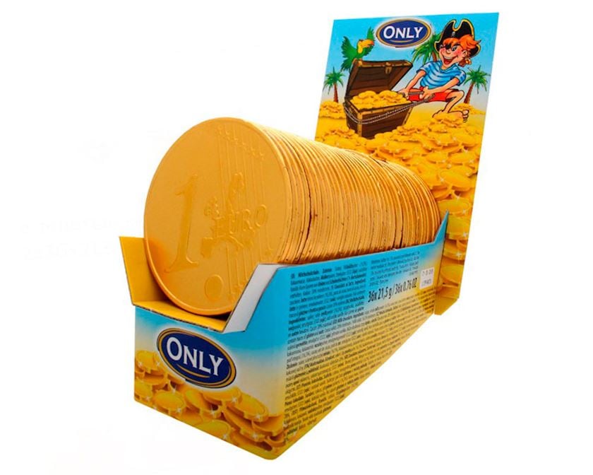 Südlü-şokolad konfetlər Only Euro, 21.5 q