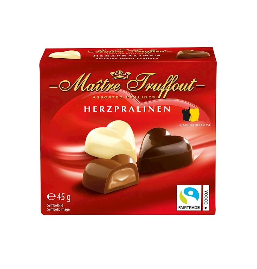 Şokolad Maitre Truffout Herzpralinen, 45 q