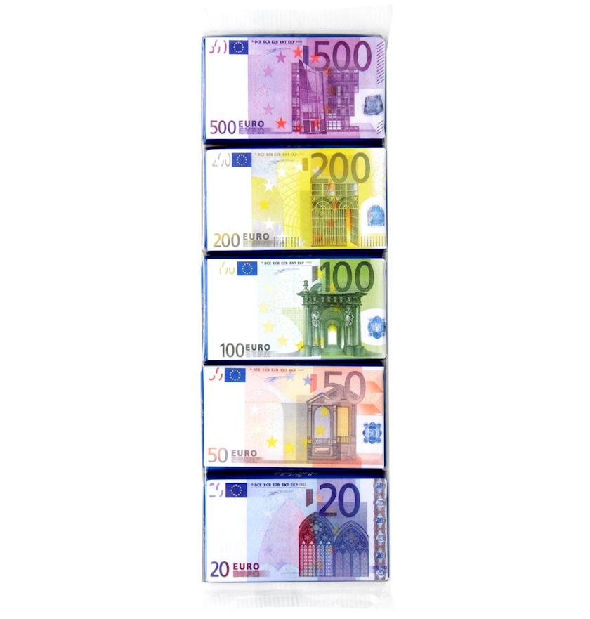 Südlü şokolad Maitre Truffout EURO bank notes, 5x15 q