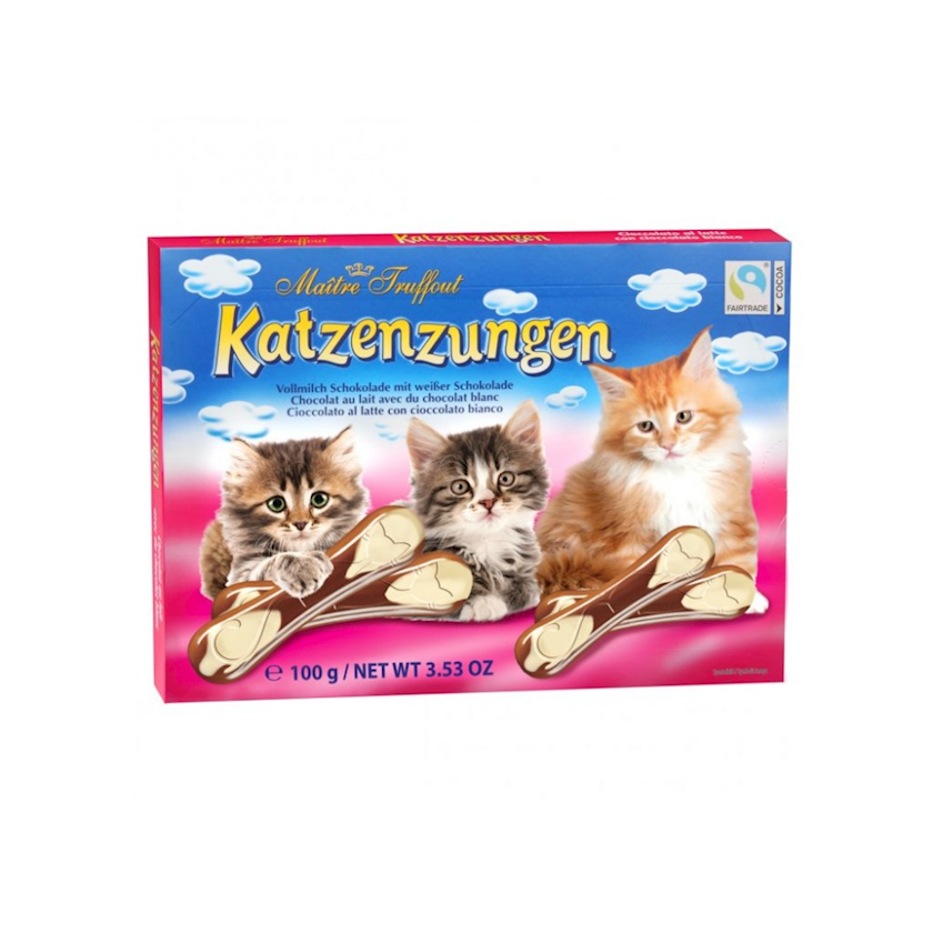 Südlü və ağ şokolad konfetləri Maitre Truffout Catfingers, 100 q