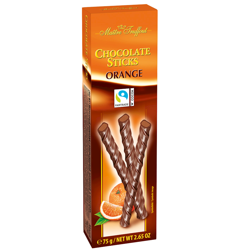Şokolad çubuqları Maitre Truffout Orange, 75 q