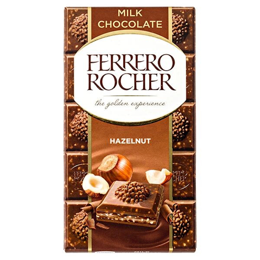 Südlü şokolad Ferrero Rocher Hazelnut, 90 q