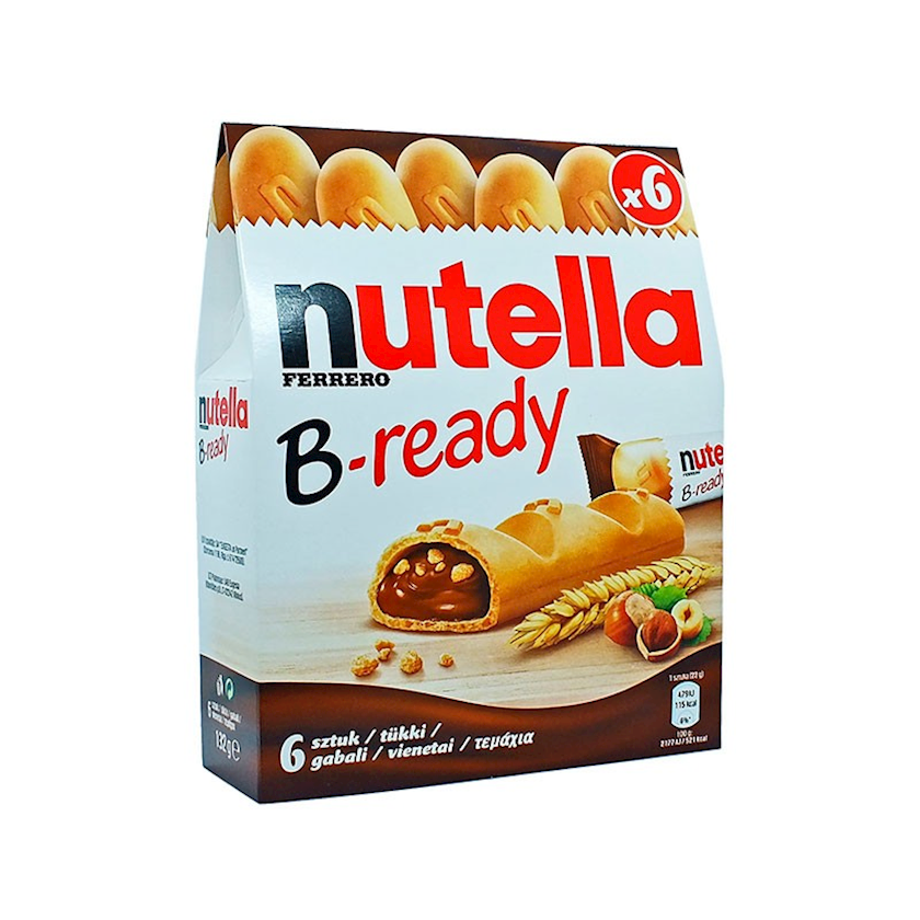 Şokolad batonları Ferrero Nutella B-Ready, 6 əd, 132 q