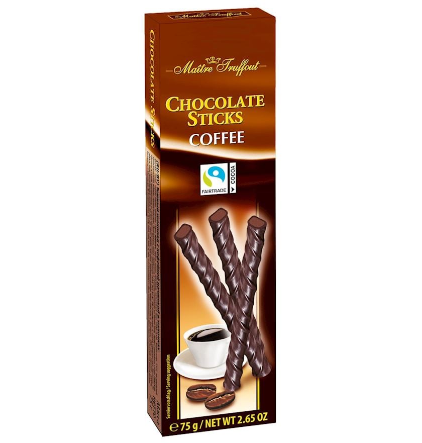Şokolad çubuqları Maître Truffout Chocolate Sticks Coffee 75 q