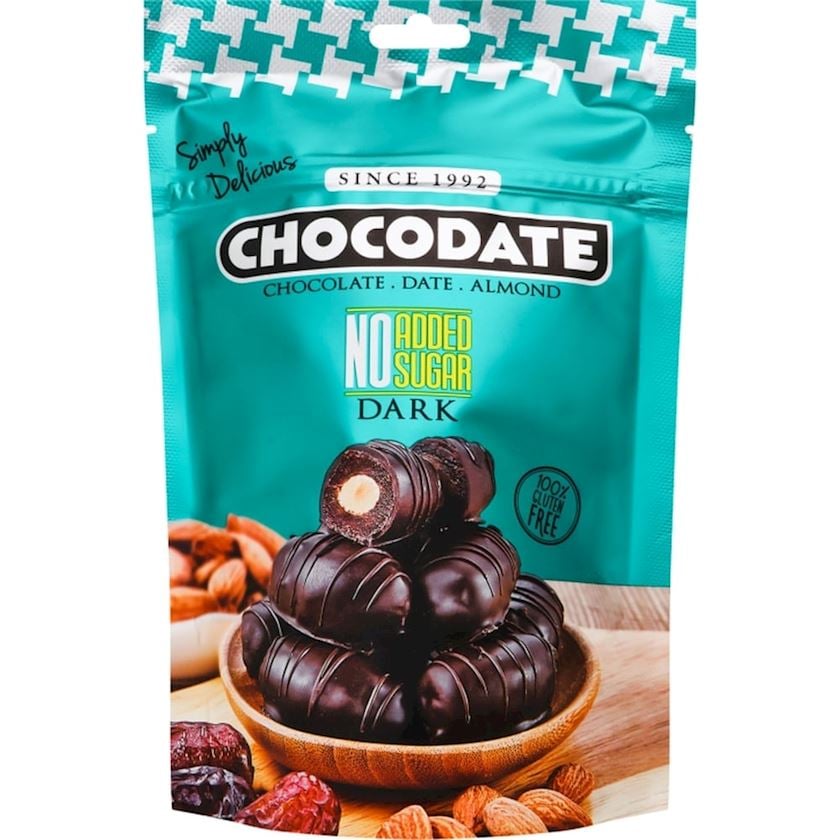 Badam ilə acı şokoladlı xurma Chocodate No Sugar Dark, 100 q