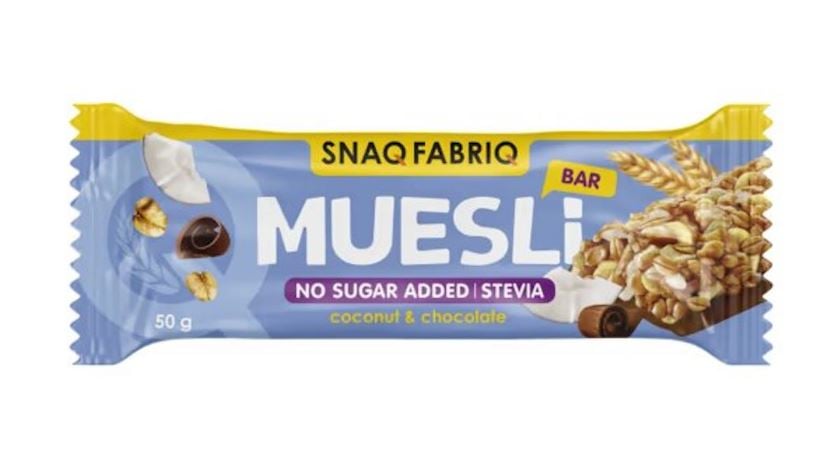 Müsli Fabriq Muesli Bar, şokolad və kokos, 50 qr