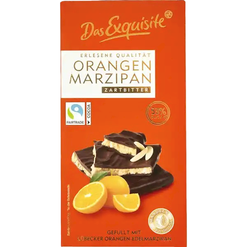 Şokolad Das Exquisite Orange Marzipan Dark 53%, 100 q