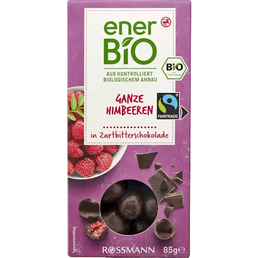 Şokolad EnerBio Ganze Himbeere in Zartbitterschokolade, moruq ilə, 85 q