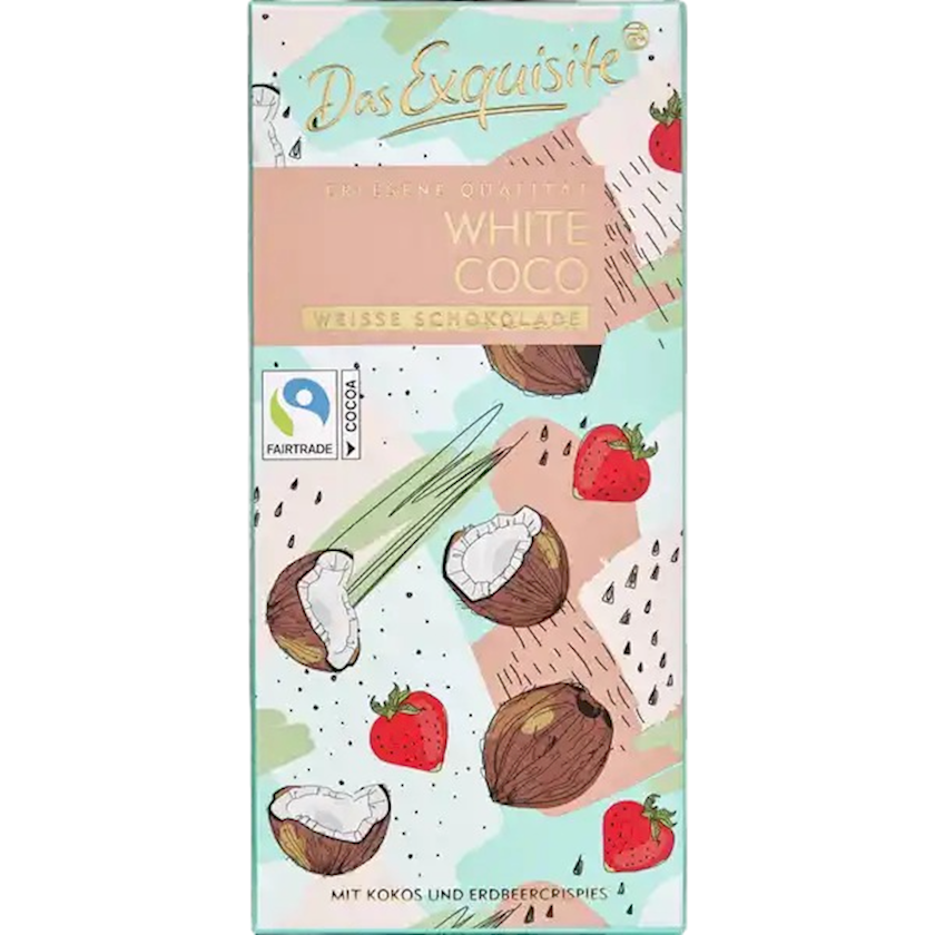 Şokolad Das Exquisite Tafel White Coco, 100 q