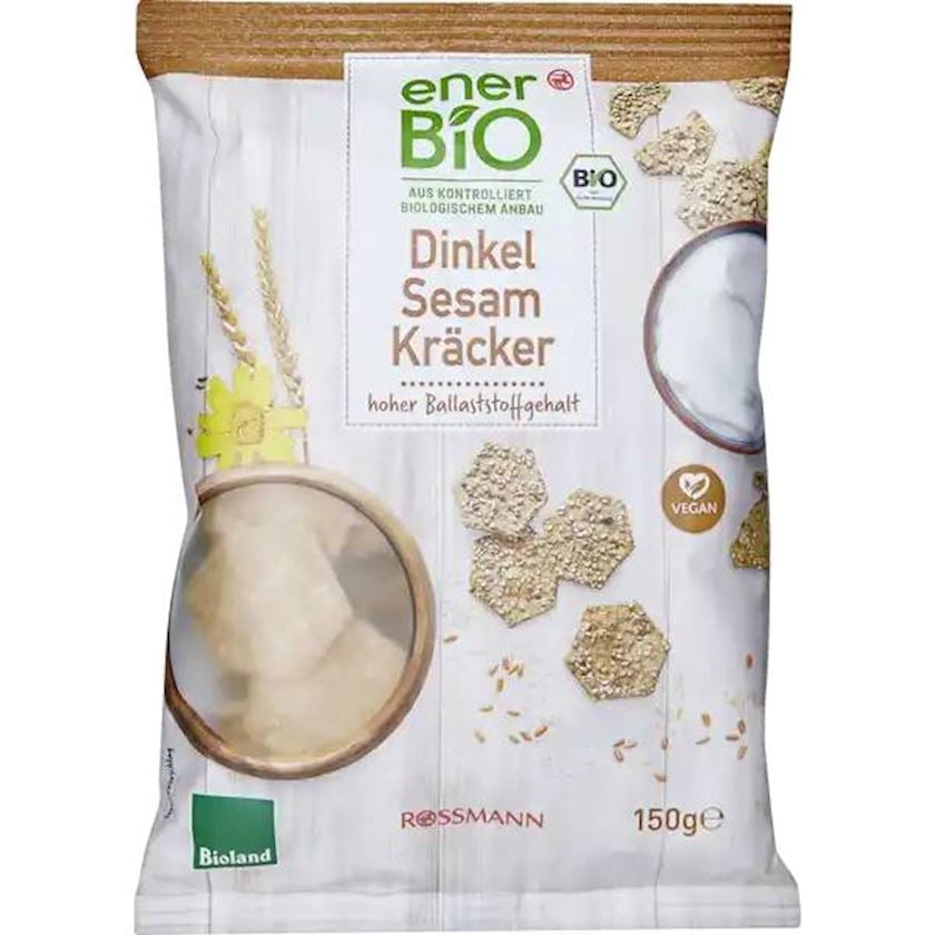 Krekerlər EnerBio Dinkel Sesam Kräcker Bioland, 150 гр