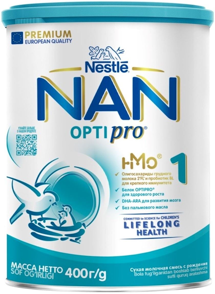 Quru südlü qatışıq Nestle NAN 1 Optipro, 400 q, yenidoğulan